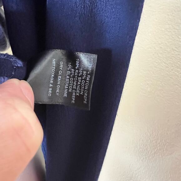 AMADI Bomber Jacket Small Redskin Blouson Eyelet Full Zip Embroidered Blue Crepe - Picture 9 of 12